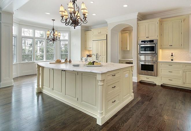 rustic oak laminate floors for cozy farmhouse style in Crystal Beach, FL